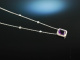 Lovely Violet! Traumhaftes Collier Wei&szlig; Gold 750 Amethyst Brillanten