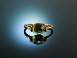 Tender Green! Zarter Ring Gold 750 Peridot Cabochon...