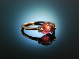 Tender Rose! Ring Ros&eacute; Gold 585 Turmalin Cabochon...