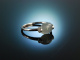 Tender Grey! Ring Wei&szlig; Gold 750 Aquamarin und Diamanten