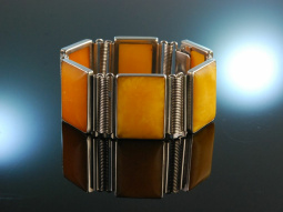 Exquisite Butterscotch! Gro&szlig;es Bernstein Armband Silber Art Deco Amber Bracelet