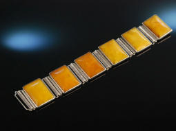 Exquisite Butterscotch! Gro&szlig;es Bernstein Armband Silber Art Deco Amber Bracelet