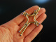 Exquisite vintage! Large Modern Cross Pendant Gold 750 Lapis Lazuli Cabochons
