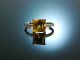 Delicate citrine! Fine Ring White Gold 585 Citrine Diamonds