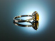 Delicate citrine! Fine Ring White Gold 585 Citrine Diamonds