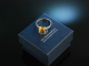 Delicate citrine! Fine Ring White Gold 585 Citrine Diamonds