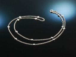 Noble Necklace! Glitzernde Kette Wei&szlig; Gold 750...