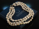 Classy Pearls! Traumhaftes Collier barocke Zuchtperlen 3reihig Sterlingsilber 925 vergoldet