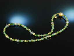 Variations of Green! Delicate necklace silver 925 gold...