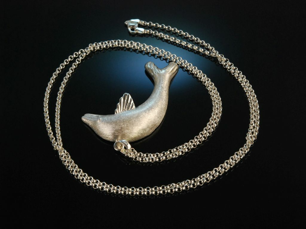 Happy Dolphin! Delphin Anhänger mit Kette Sterlingsilber 925, 169,00 €