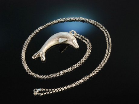 Happy Dolphin! Delphin Anh&auml;nger mit Kette Sterlingsilber 925