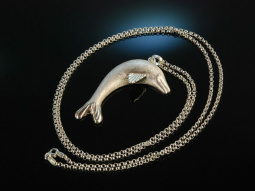 Happy Dolphin! Delphin Anh&auml;nger mit Kette Sterlingsilber 925