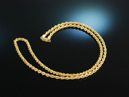 Exquisite Gold! Feines Kordel Collier Gelb Gold 750 Vintage