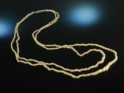 Eleganz um 1900! Feine Kette 2reihig Collier Natur Perlen...