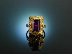 Cocktail Time! Vintage Ring Gelbgold 750 Amethyst...