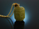 Green Buddha! Schicker Jadeit Anh&auml;nger an langer Kette Silber 925 vergoldet