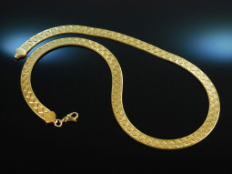 Vintage Vibes! Schicke italienische Schlangen Kette Silber 925 vergoldet um 1965