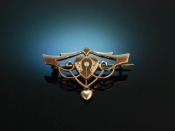 Signs of love! Antique Heart Brooch Gold Doubl&eacute;...