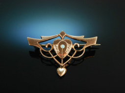 Signs of love! Antique Heart Brooch Gold Doubl&eacute;...