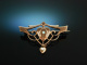 Signs of love! Antique Heart Brooch Gold Doubl&eacute; Opal around 1890