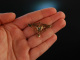 Signs of love! Antique Heart Brooch Gold Doubl&eacute; Opal around 1890