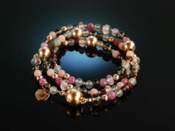 Warm Brown Ros&eacute;! Fancy Bracelet Necklace Silver...