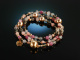 Warm Brown Ros&eacute;! Fancy Bracelet Necklace Silver 925 rose gold plated Pink Sapphire Smoky Quartz Garnet Rose Quartz