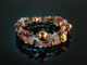 Warm Brown Ros&eacute;! Fancy Bracelet Necklace Silver 925 rose gold plated Pink Sapphire Smoky Quartz Garnet Rose Quartz