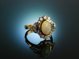 Vintage Love! Exquisiter Opal Diamant Ring Gold 750