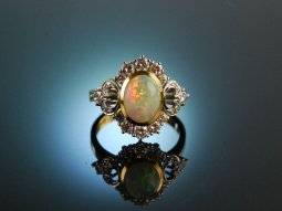 Vintage Love! Exquisiter Opal Diamant Ring Gold 750
