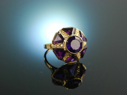 Violet Dream! Large Cocktail Ring Amethyst Seed Pearls...