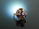 Violet Dream! Large Cocktail Ring Amethyst Seed Pearls Gold 585