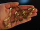 Around 1970! Classic massive vintage flat armour chain silver 925 gold plated