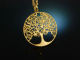 Baum des Lebens! Sch&ouml;ner Anh&auml;nger mit Kette Silber 925 vergoldet