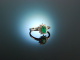 Emerald Green! Smaragd Verlobungs Ring Wei&szlig; Gold 750 Brillanten