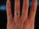 Emerald Green! Smaragd Verlobungs Ring Wei&szlig; Gold 750 Brillanten