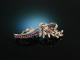 Vintage around 1970! Finest Brooch Diamonds Rubies White Gold 750