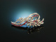 Vintage around 1970! Finest Brooch Diamonds Rubies White Gold 750
