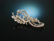Vintage around 1970! Finest Brooch Diamonds Rubies White Gold 750