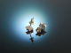 Diamond Flowers! Feine Diamant Ohrstecker in Bl&uuml;tenform Wei&szlig; Gold 750