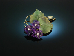 Mein Veilchen um 1950! Brosche Jade Amethyst Diamanten...