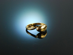 Traumhafter Schlangen Ring! Gelb Gold 750 Diamanten in...