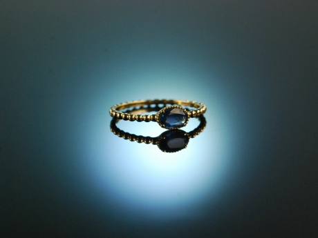 My Little Sapphire Love! Verlobungs Freundschafts Ring Gelb Gold 750 Saphir