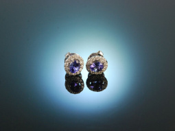 Classy Blue! Wonderful Tanzanite Earrings White Gold 750...