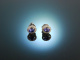 Classy Blue! Wonderful Tanzanite Earrings White Gold 750 Diamonds