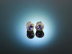 Classy Blue! Wonderful Tanzanite Earrings White Gold 750 Diamonds