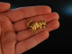 Vintage around 1950! Pretty Cats Brooch Gold 750 Sapphires