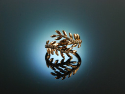 Golden Palm! Palmetten Ring Rot Gold 750 Brillanten Champagner Diamanten