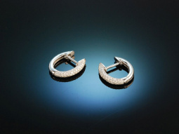 Diamond Hoops! Exquisite Diamant Creolen Wei&szlig; Gold...