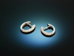 Diamond Hoops! Exquisite Diamant Creolen Wei&szlig; Gold 750 Brillanten